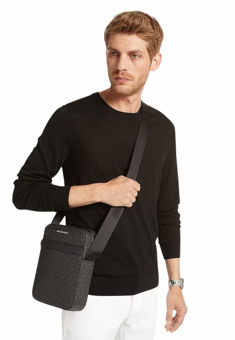( PREORDER ) Michael Kors Cooper Signature Logo Flight Bag In Black 37F2LCOL6J