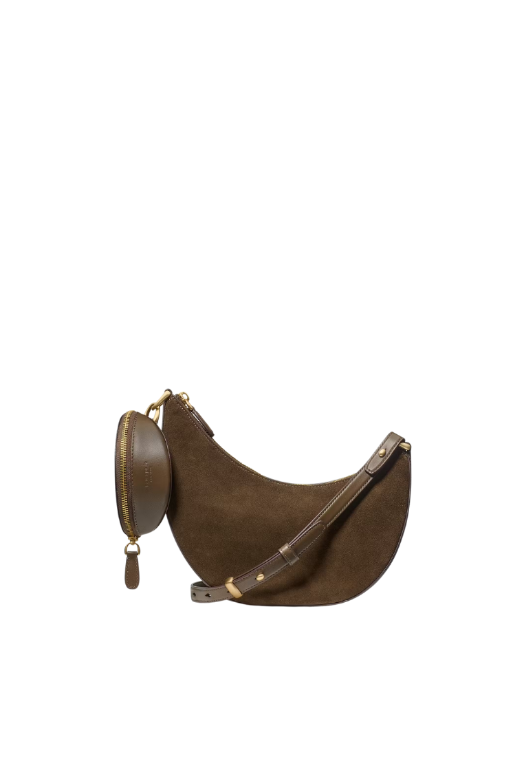 ( PREORDER ) Kate Spade Duo Suede Crossbody Bag In Burnt Sage KM223