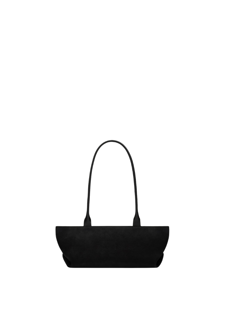 ( PREORDER ) Demellier The New York Shoulder Bag In Black Suede DE004