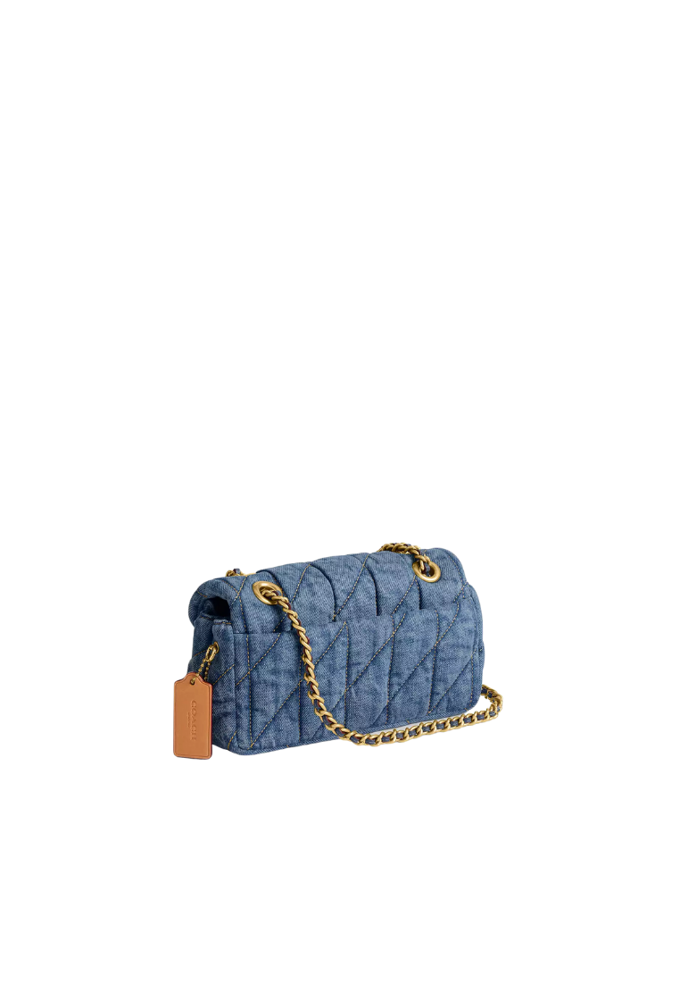 ( PREORDER ) Coach Tabby 20 With Quilting Shoulder Bag In Denim Brass Indigo CR701