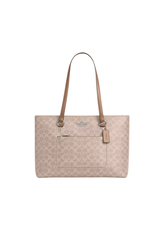 Coach Station Tote Bag In Signature Canvas In Sand Taupe CCD69