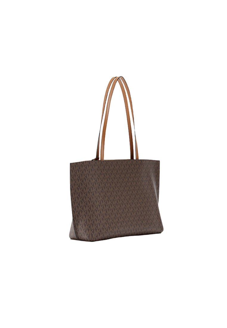 ( PREORDER ) Michael Kors Evelyn Large Signature Logo Tote Bag In Brown Acorn 30F5GQ9T3B
