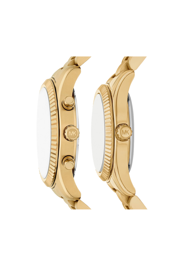 ( PREORDER ) Michael Kors Lexington His and Hers Gold-Tone Watch Set In Gold MK4950SET