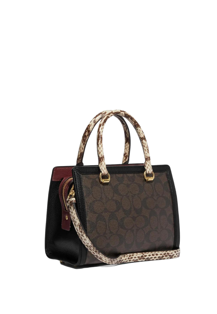 Coach Grace Carryall CD701 With Signature Canvas In Brown Black Multi