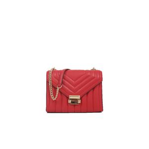 Michael Kors Whitney Medium Flap Chain Shoulder Bag In Bright Red 35R4GWHL6U