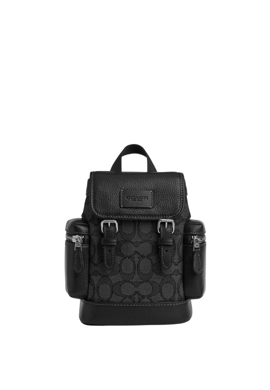 ( PREORDER ) Coach Sprint In Signature Jacquard Sling Pack In Silver CBF64