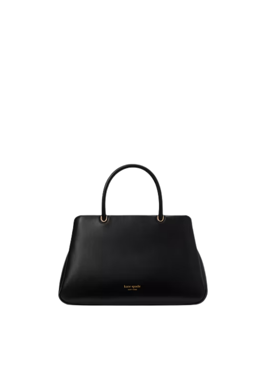 ( PREORDER ) Kate Spade Grace Fine Grain Leather Medium Satchel Bag In Black KF834