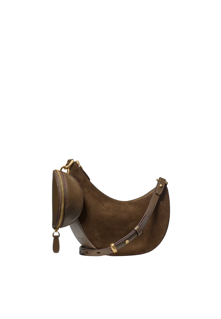 ( PREORDER ) Kate Spade Duo Suede Crossbody Bag In Burnt Sage KM223