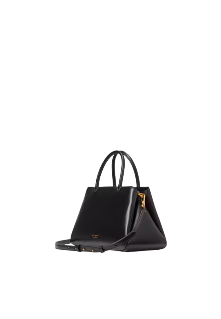 ( PREORDER ) Kate Spade Grace Fine Grain Leather Medium Satchel Bag In Black KF834