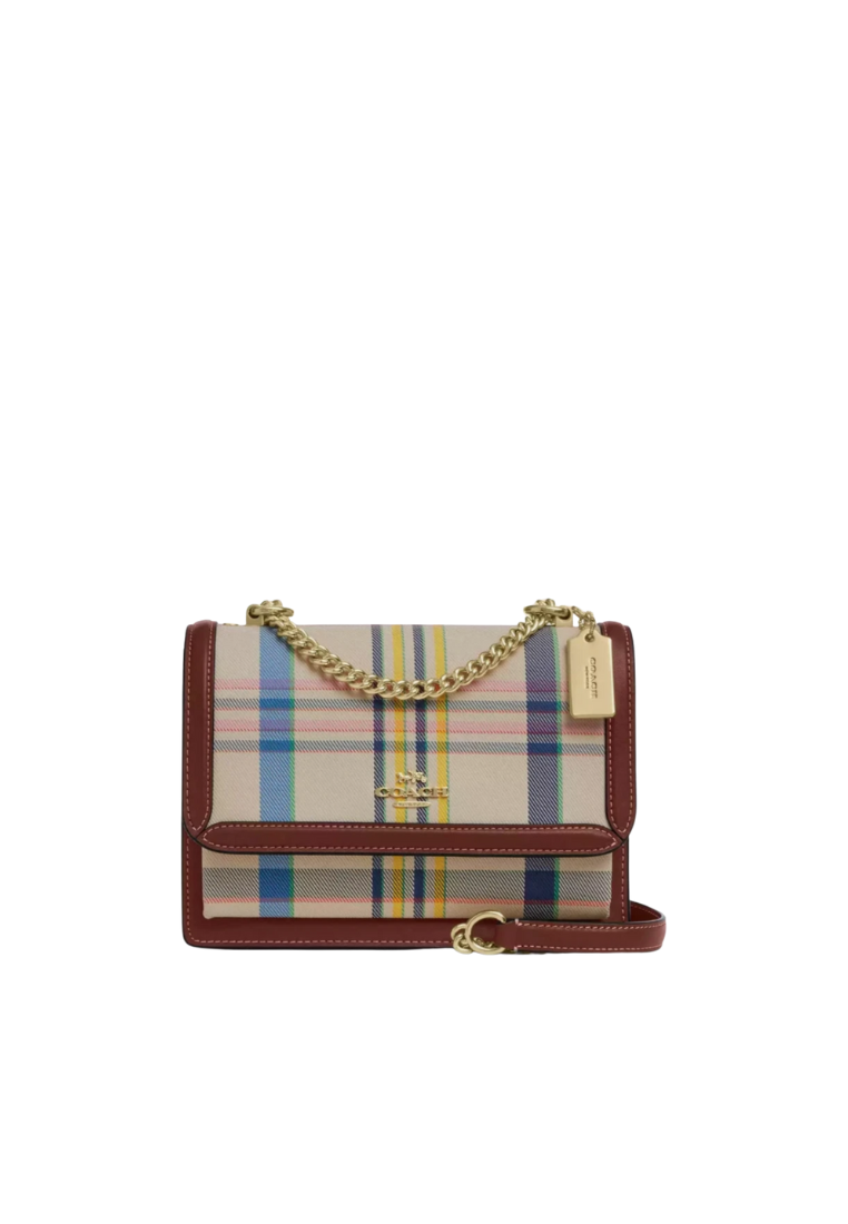 Coach Klare Crossbody Bag With Plaid Print In Dark Natural Multi CB185