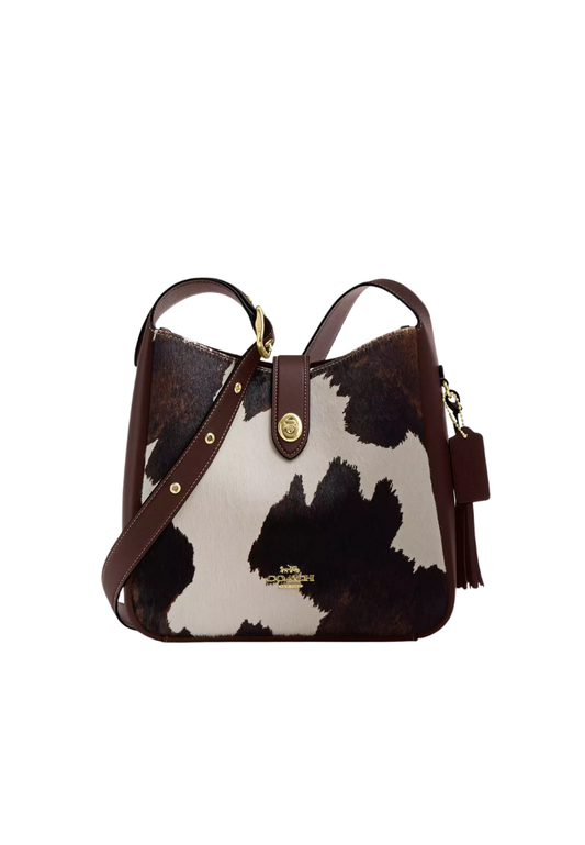 ( PREORDER ) Coach Hadley Convertible With Cow Print And Tassel Crossbody Bag In Cow Multi CCC87