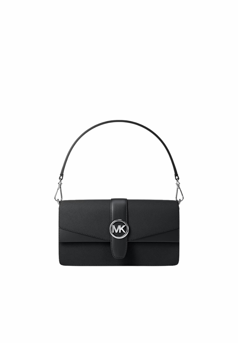 ( PREORDER ) Michael Kors Greenwich Medium Saffiano Leather Convertible Shoulder bag In Black 35S5SGRL2L