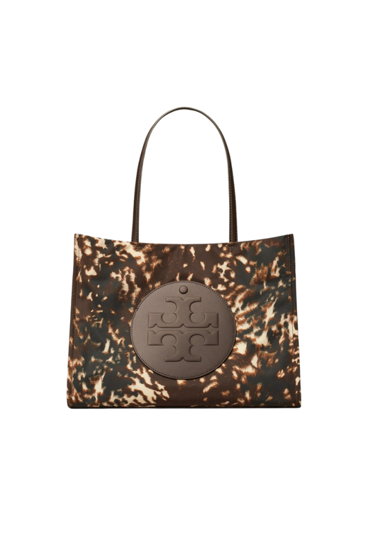 ( PREORDER ) Tory Burch Ella Printed Nylon Small Tote Bag In Fall Fawn 179300