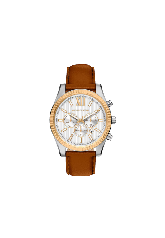 ( PREORDER ) Michael Kors Oversized Lexington Two-Tone Watch In Luggage MK9257
