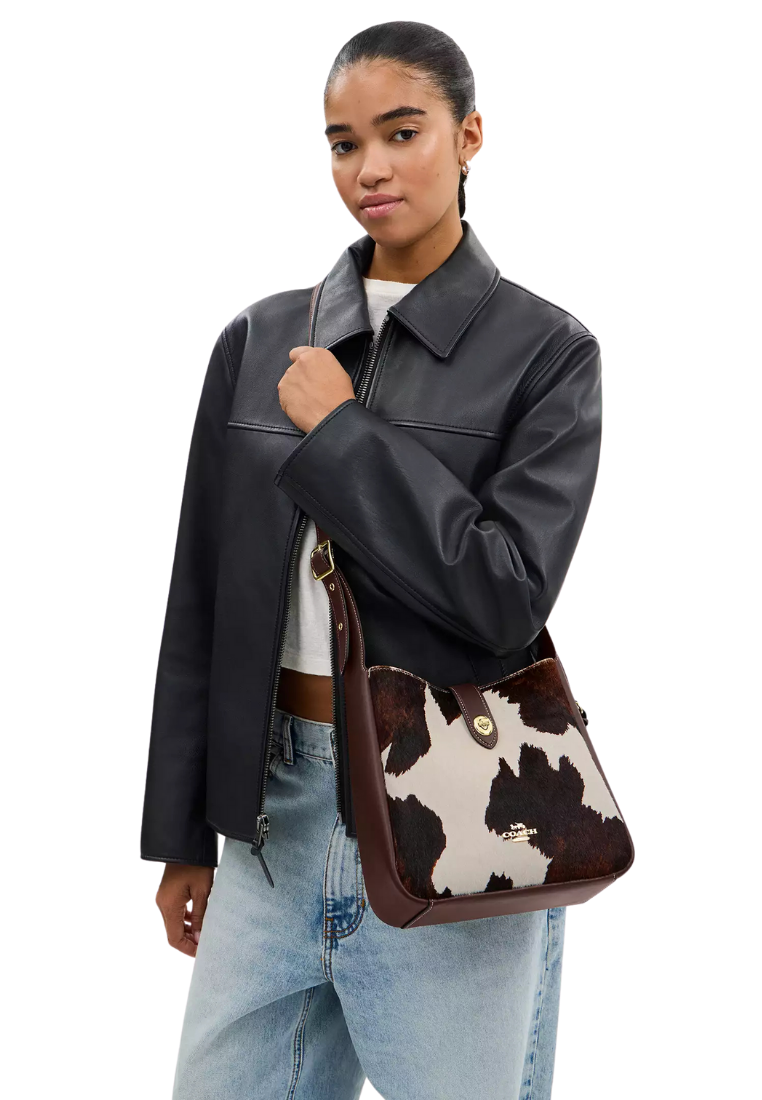 ( PREORDER ) Coach Hadley Convertible With Cow Print And Tassel Crossbody Bag In Cow Multi CCC87