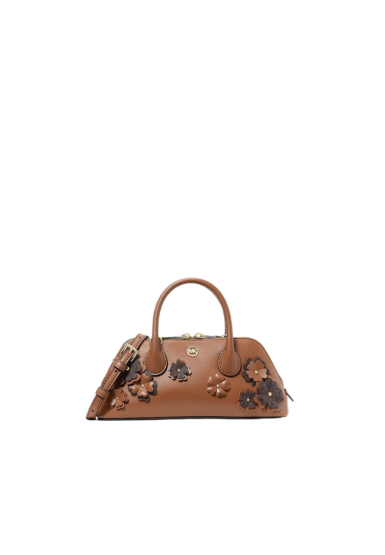 Michael Kors Petra Small Signature Logo Floral Embellished Crossbody Bag In Luggage 35S6G2PC5V