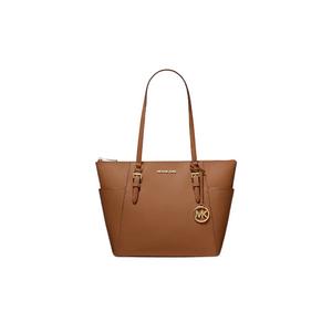 Michael Kors Large Charlotte 35T0GCFT7L Top Zip Tote Bag In Luggage