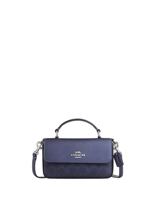 ( PREORDER ) Coach Mini Josie In Signature Canvas Top Handle In Blue Navy CCK68