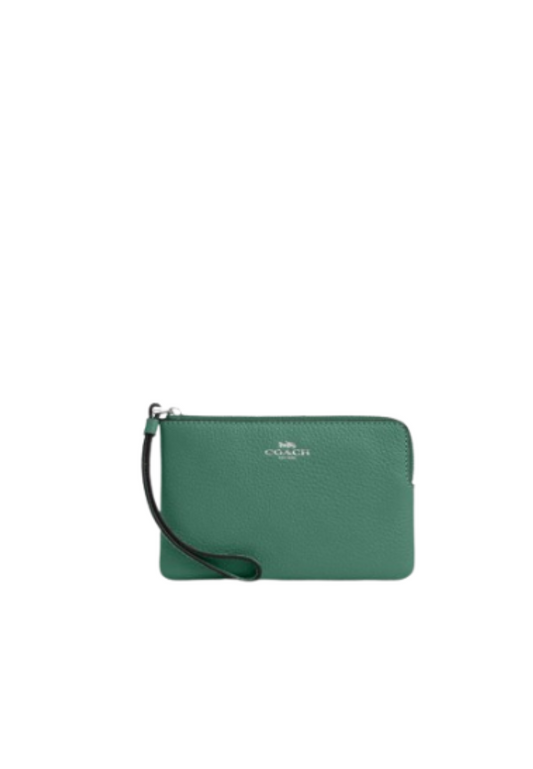 Coach Corner Zip Wallet In Bright Green CP483