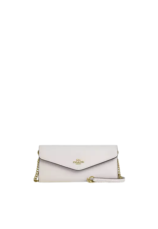 ( PREORDER ) Coach Klare With Chain Wallet In Gold Chalk CBI22
