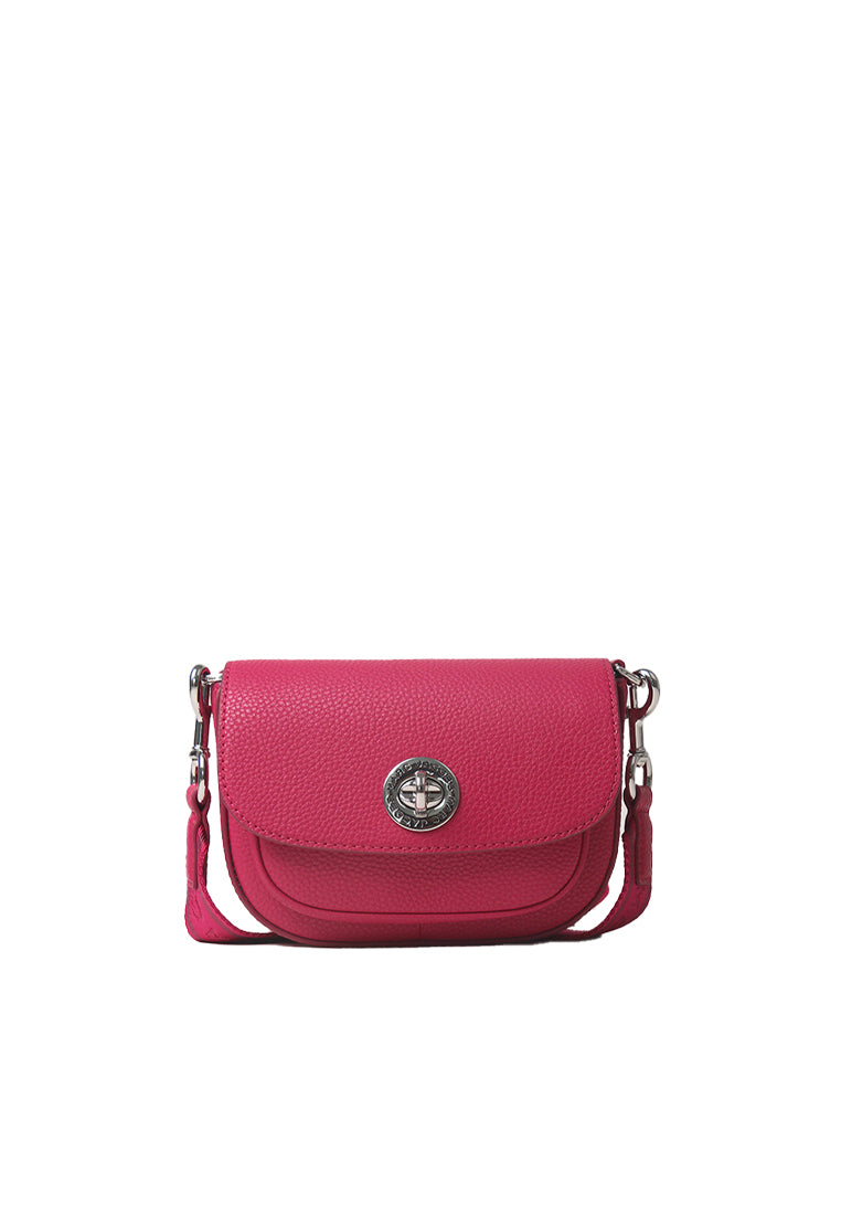 Marc Jacobs Turnlock Logo Mini Crossbody Bag In Lipstick Pink 4R3HMS002H02