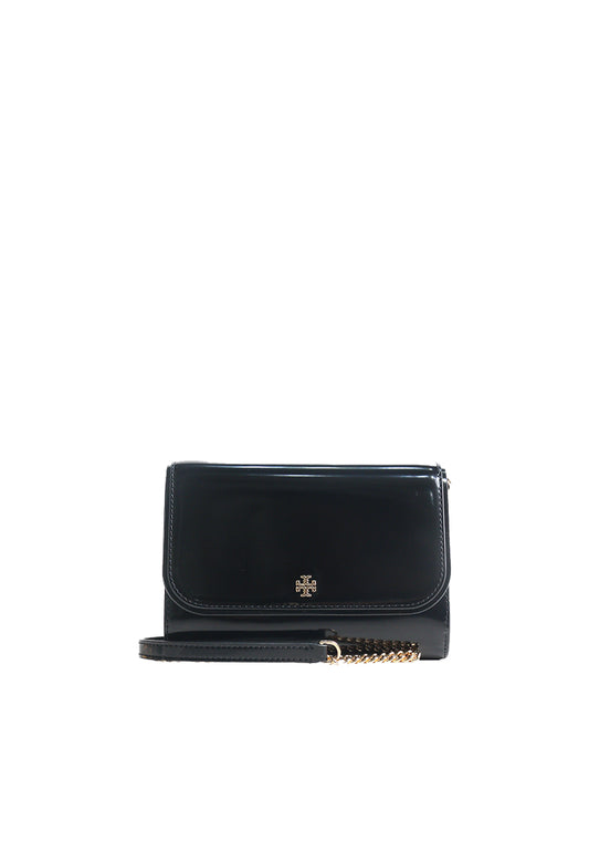 Tory Burch Emerson Smooth Chain Wallet In Black 176976