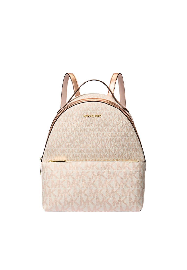 ( PREORDER ) Michael Kors Sheila Backpack Medium Two-Tone Signature In Rose Gold 35F4G6HB6M