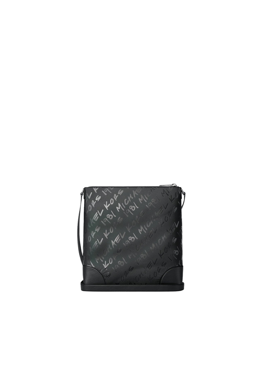 Michael Kors Prescott Small Logo Printed Nylon Crossbody Bag In Black Noir 35T6S1RC5J