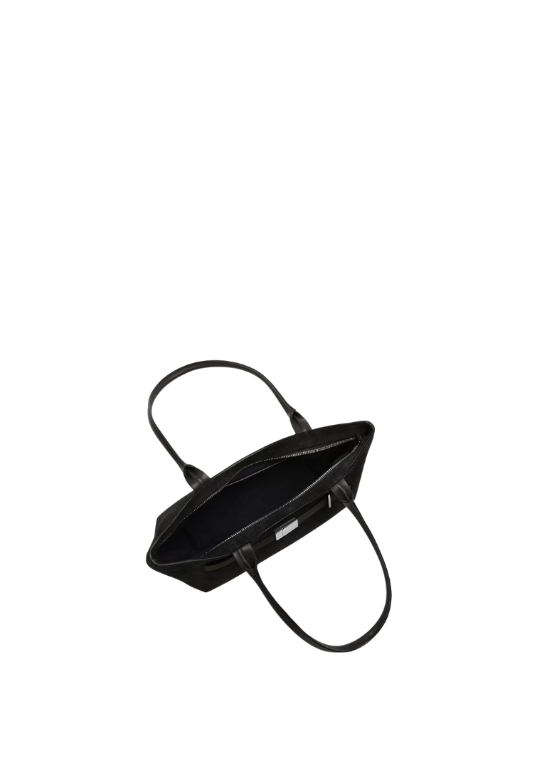 ( PREORDER ) Demellier The New York Shoulder Bag In Black Suede DE004