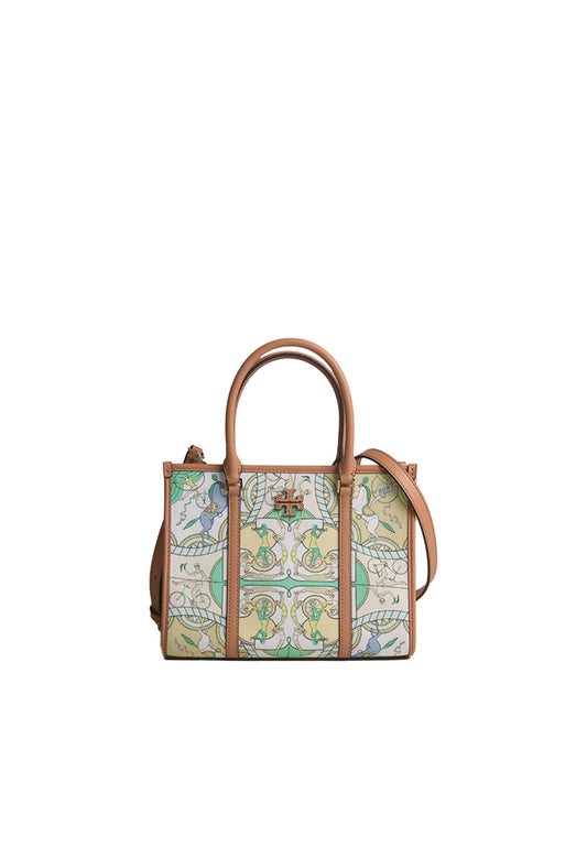 Tory Burch Blake Printed Canvas Small Tote Bag In Green Multi 171341