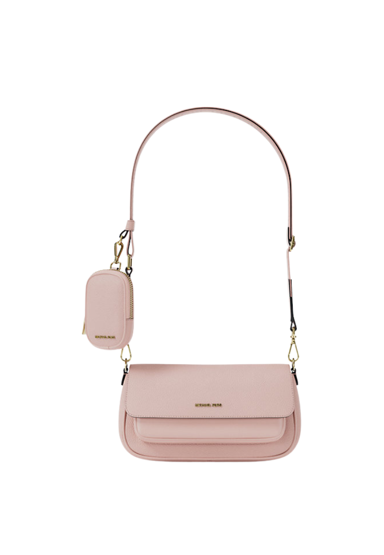 ( PREORDER ) Michael Kors Jet Set Travel Small Pebbled Leather With Pouch Crossbody Bag In Powder Blush 35S6GTVC0L