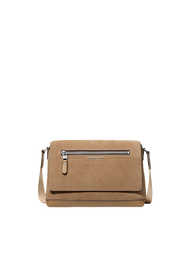 ( PREORDER ) Michael Kors Hudson Small Suede Messenger bag In Husk 33F5GHDM0S