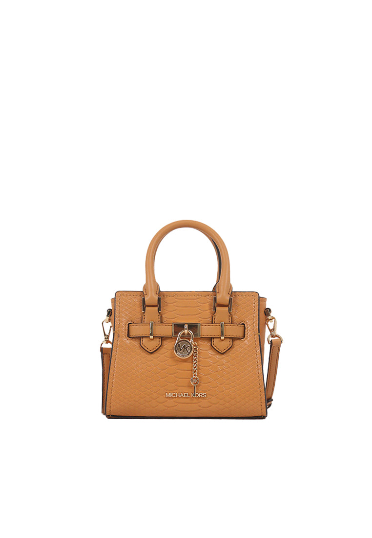 ( AS IS ) Michael Kors Hamilton Embossed XS Satchel Bag In Cider 35R4GHMC0G