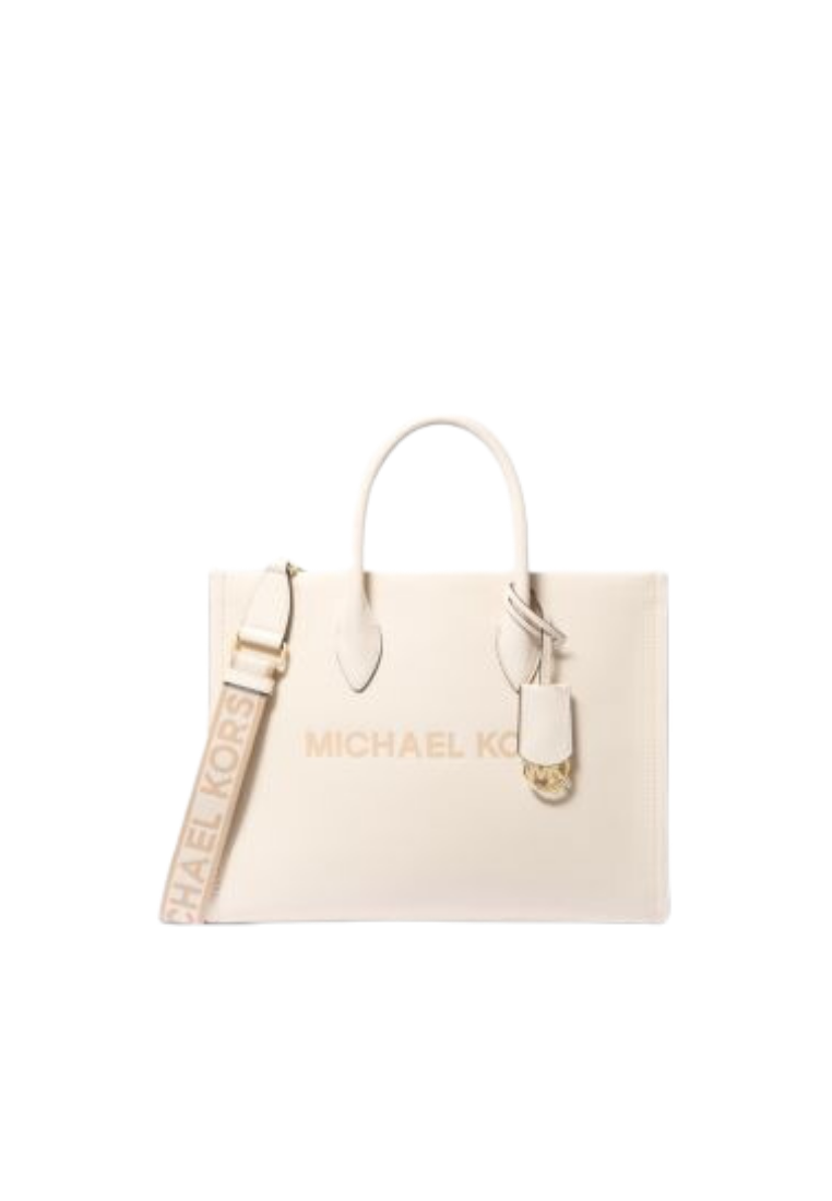 ( PREORDER ) Michael Kors Mirella Tote Bag Medium Pebbled Leather In LT Cream 35S4G7ZT2L