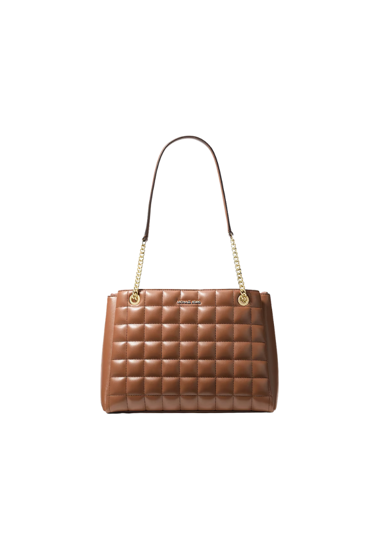 Michael Kors Soho Medium Tote Bag Quilted In Luggage 35S6G1SE2Y