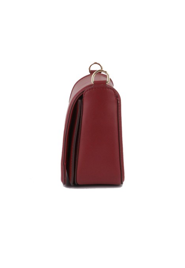 Marc Jacobs Leather Full Flap Logo Shoulder Bag In Syrah H900L01RE21