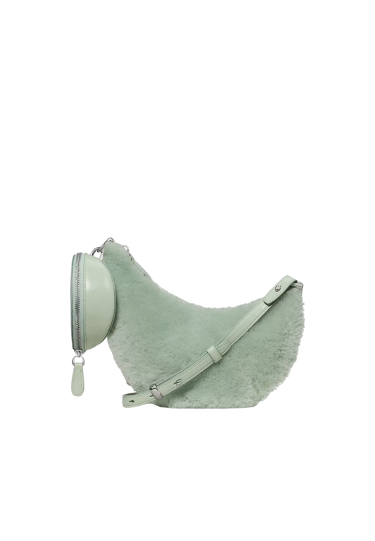 ( PREORDER ) Kate Spade Duo Shearling Crossbody Bag In Mint Frosting KN415