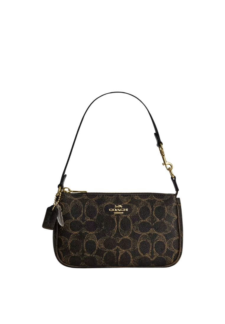 ( PREORDER ) Coach Nolita 19 In Loved Signature Canvas With Charms Shoulder Bag In Gold Brown CDW32