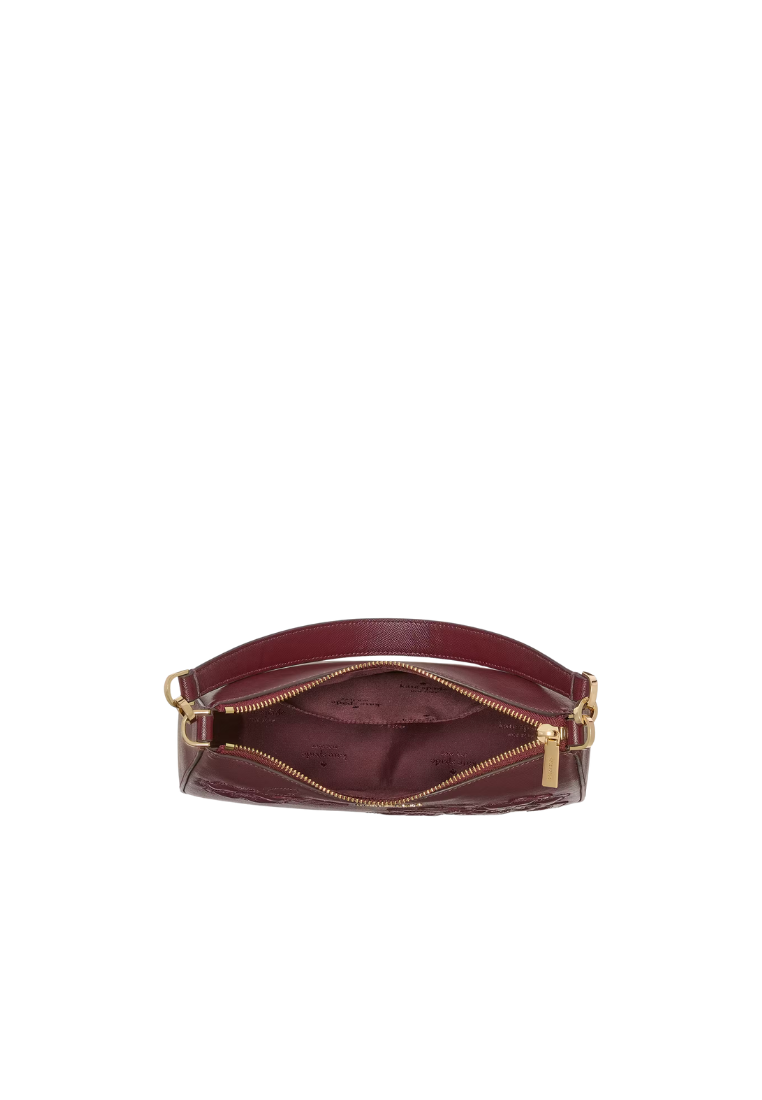 ( PREORDER ) Kate Spade Margot Floral Applique Shoulder Bag In Dark Merlot KM139