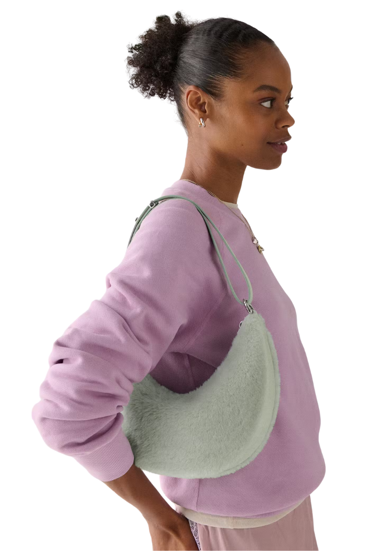 ( PREORDER ) Kate Spade Duo Shearling Crossbody Bag In Mint Frosting KN415