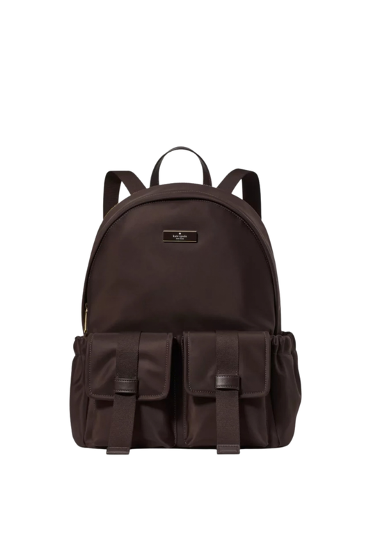 Kate Spade Carter Ksnyl Cargo Large Backpack In Hot Fudge KN670