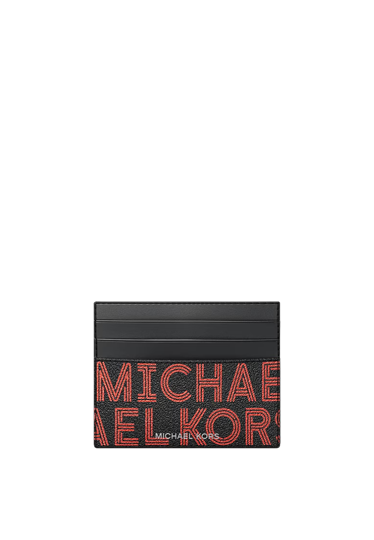 ( PREORDER ) Michael Kors Cooper Graphic Logo Card Case In Bright Red 36F5LCOD2U