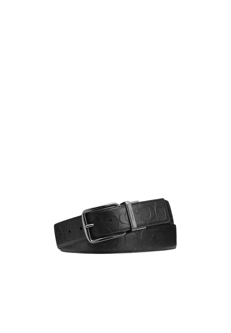 ( PREORDER ) Coach Harness Buckle Cut-To-Size Reversible Belt In Black CQ024