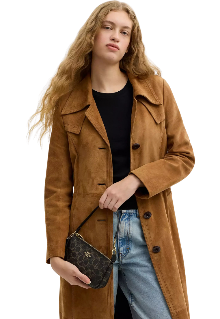 ( PREORDER ) Coach Nolita 19 In Loved Signature Canvas With Charms Shoulder Bag In Gold Brown CDW32