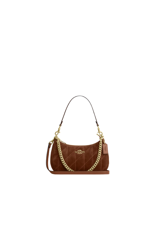 ( PREORDER ) Coach Teri With Quilting Shoulder Bag In Warm Brown CET35