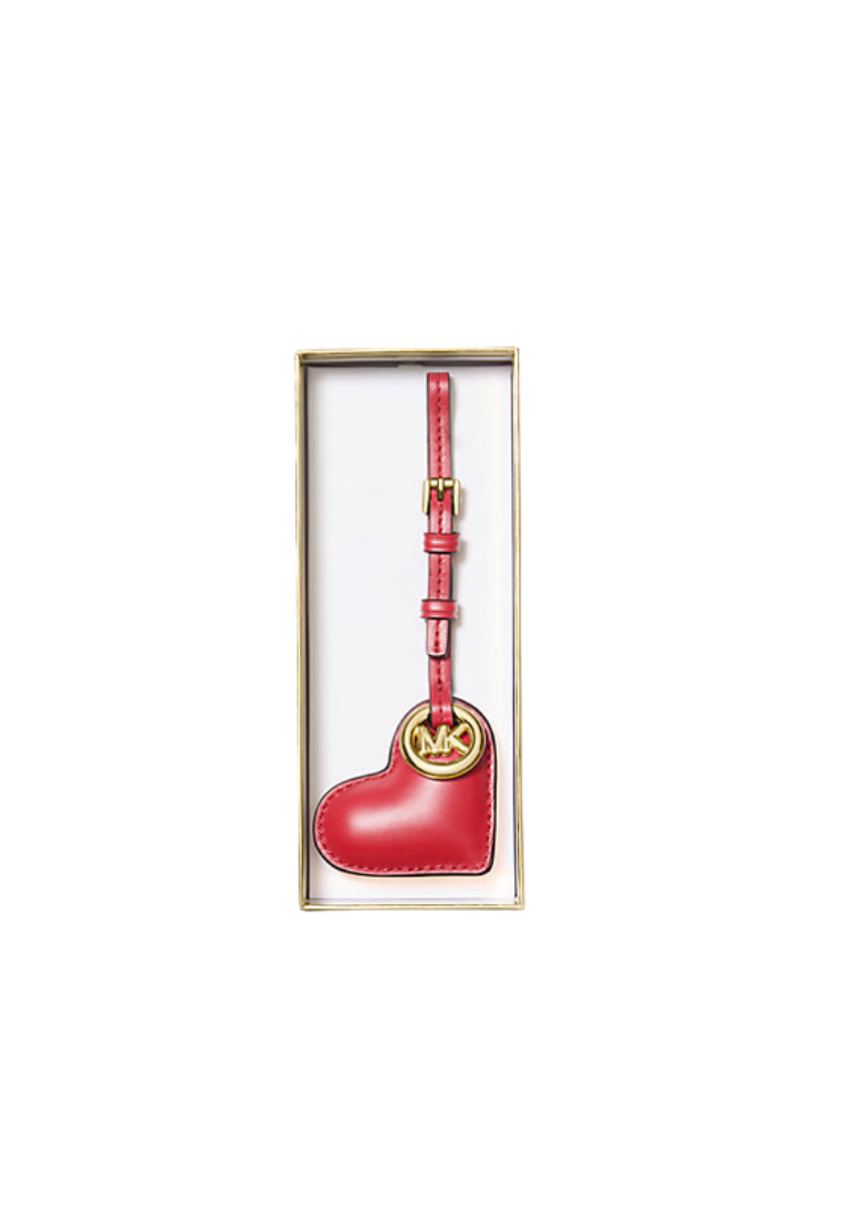 ( PREORDER ) Michael Kors Puffy Heart Leather Charm In Crimson 32F5GD0K3L