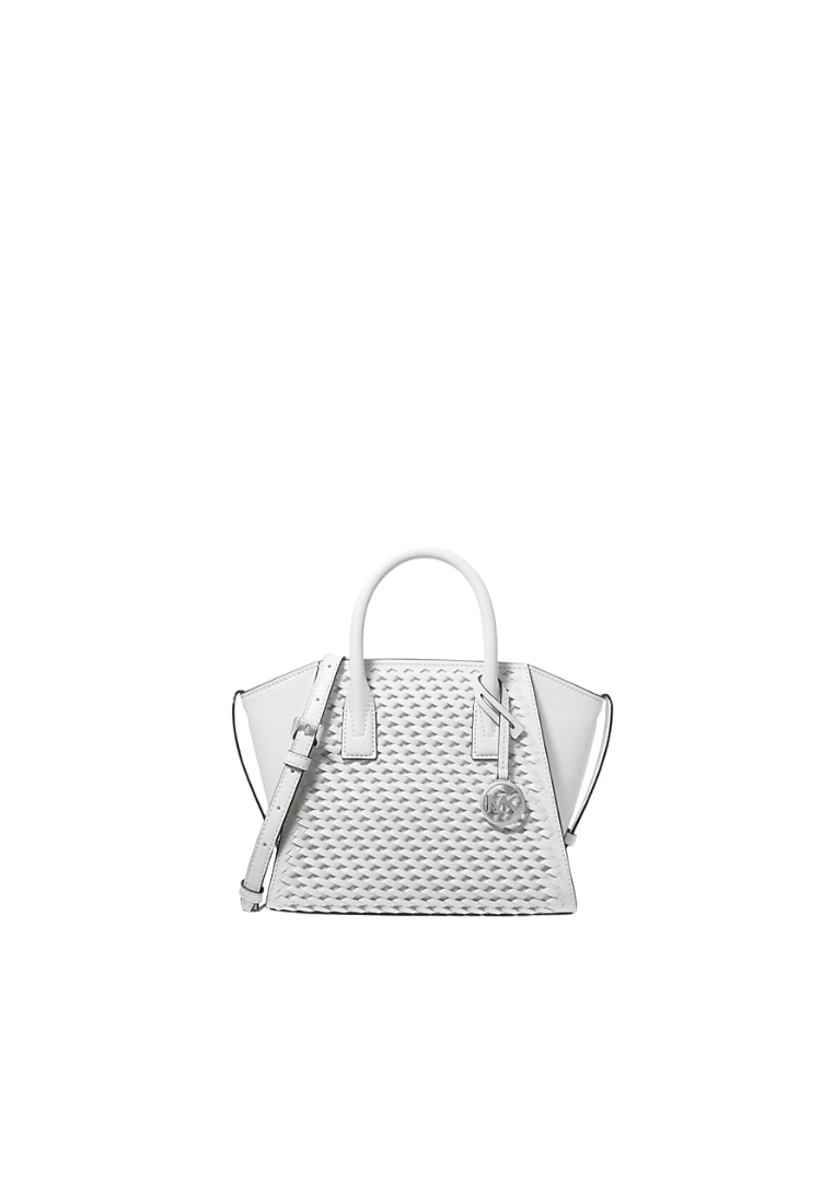 ( PREORDER ) Michael Kors Avril Small Woven Satchel Bag In Optic White 35T5S4VS1Y