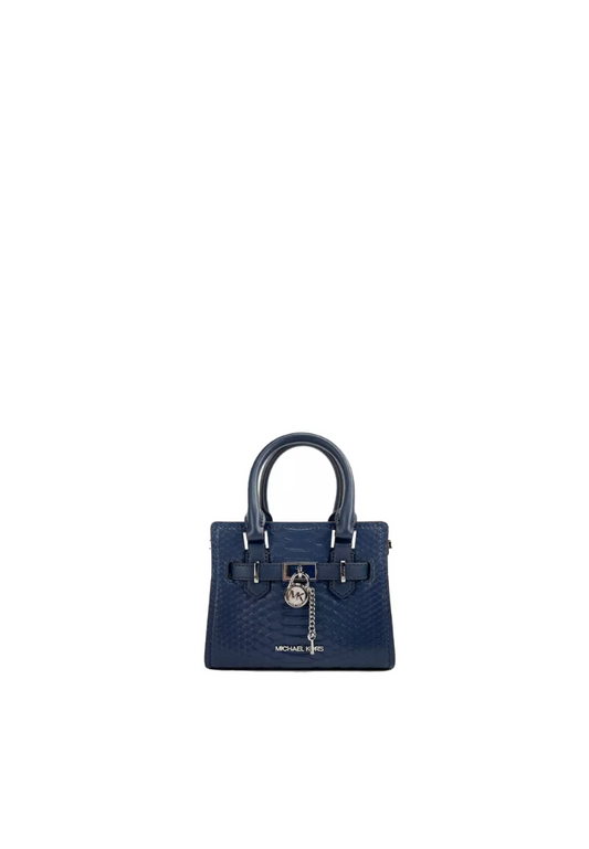 Michael Kors Hamilton XS Snake Satchel Bag In Navy 35R4SH5C0G