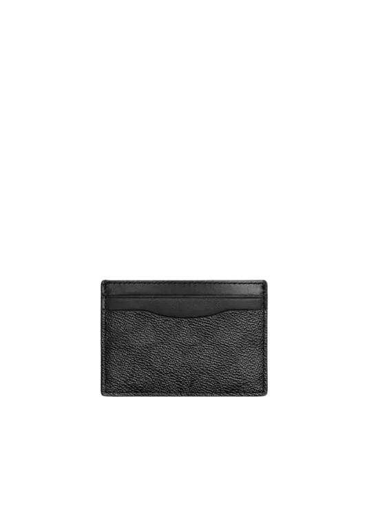 ( PREORDER ) Coach Money Clip In Signature Canvas Card Case In Charcoal CW726