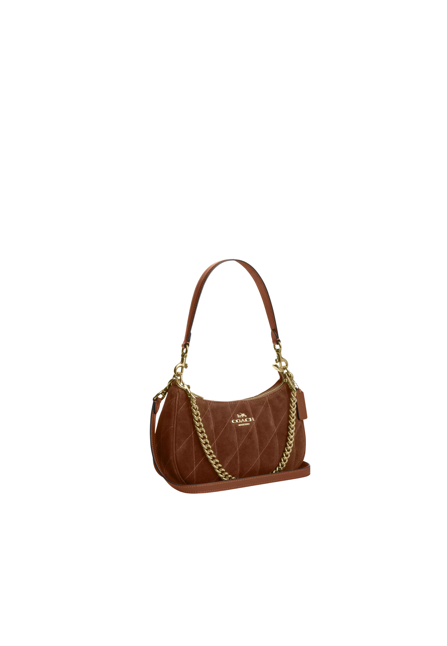 ( PREORDER ) Coach Teri With Quilting Shoulder Bag In Warm Brown CET35